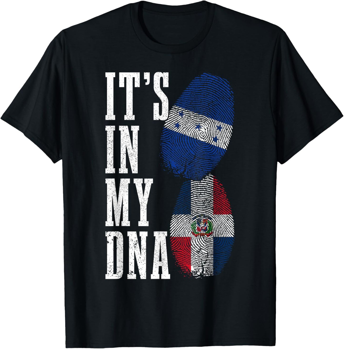 Honduras Dominican Republic DNA Honduran Flag Pride Heritage T-Shirt - T-Shirt | Black
