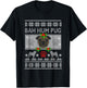 Bah-Hum Pug Pugly Ugly Christmas Sweater Dog Pugs T-Shirt - T-Shirt | Black