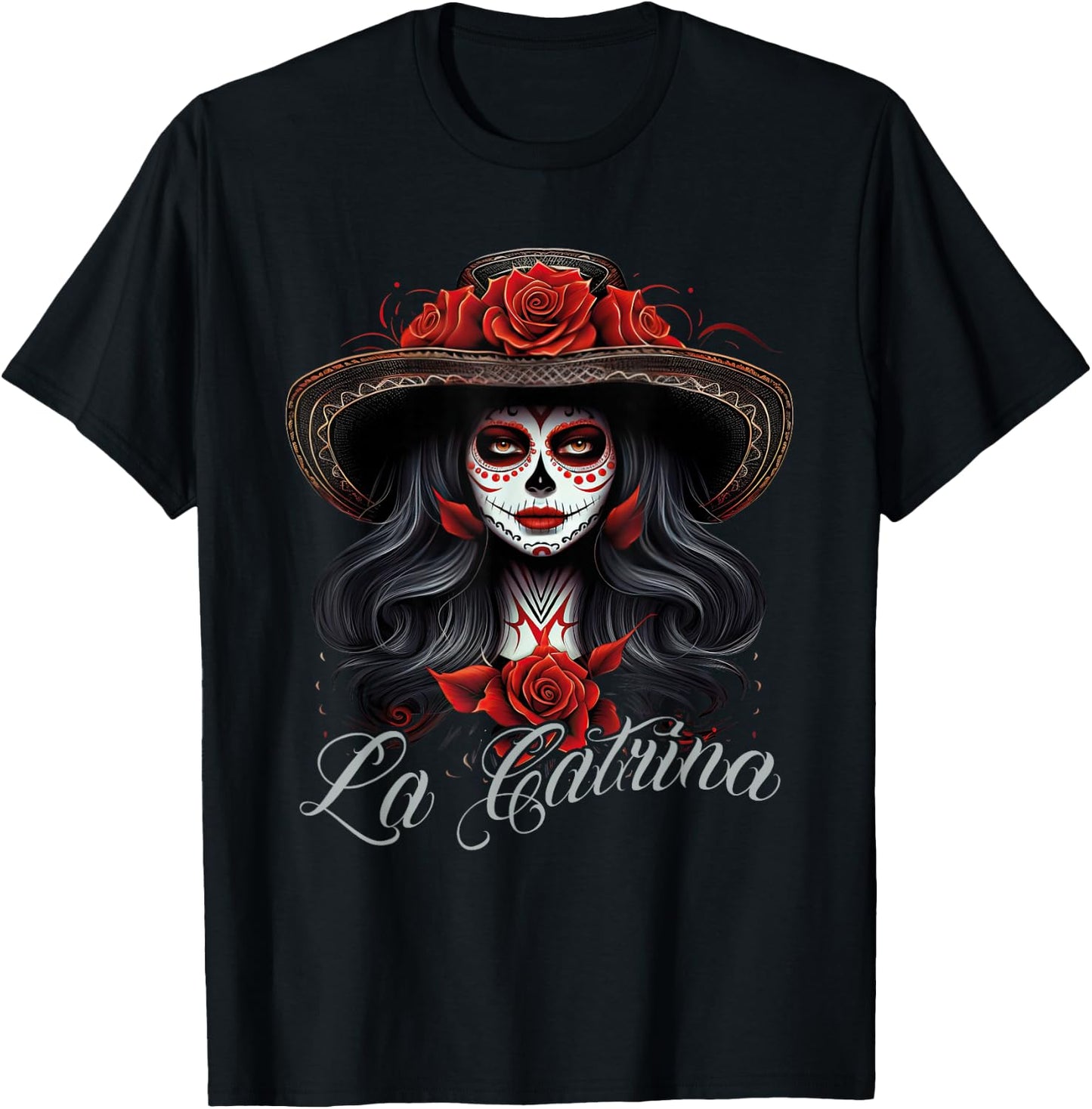 La Catrina Dress Stylish Day of the Dead Costume La Catrina T-Shirt - T-Shirt | Black