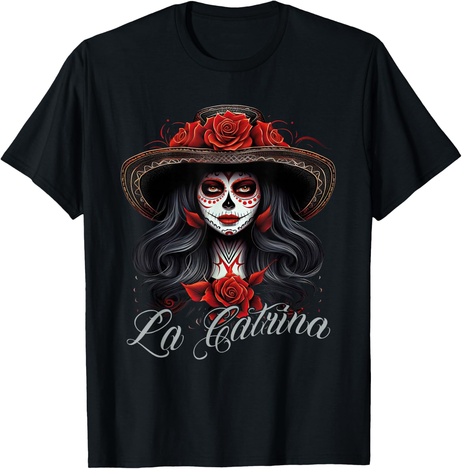 La Catrina Dress Stylish Day of the Dead Costume La Catrina T-Shirt - T-Shirt | Black