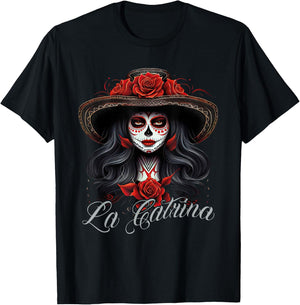 La Catrina Dress Stylish Day of the Dead Costume La Catrina T-Shirt - T-Shirt | Black