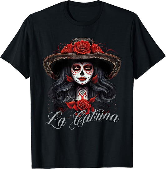 La Catrina Dress Stylish Day of the Dead Costume La Catrina T-Shirt - T-Shirt | Black