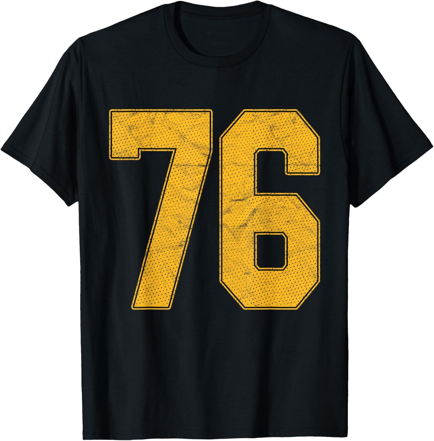 Number 76 Numbered Uniform Sports Team Jersey 76th Birthday T-Shirt - T-Shirt | Black
