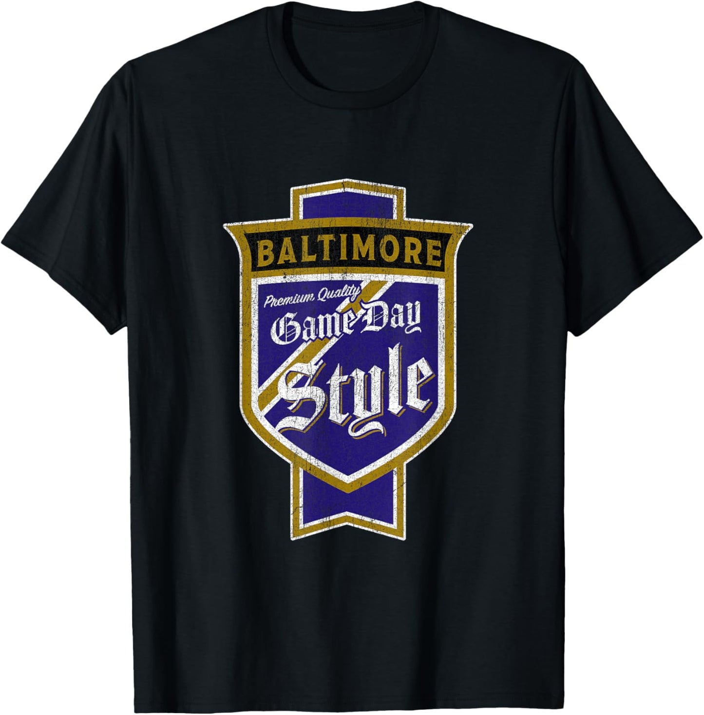 Faded Baltimore Beer Label - Charm City Pride T-Shirt - T-Shirt | Black