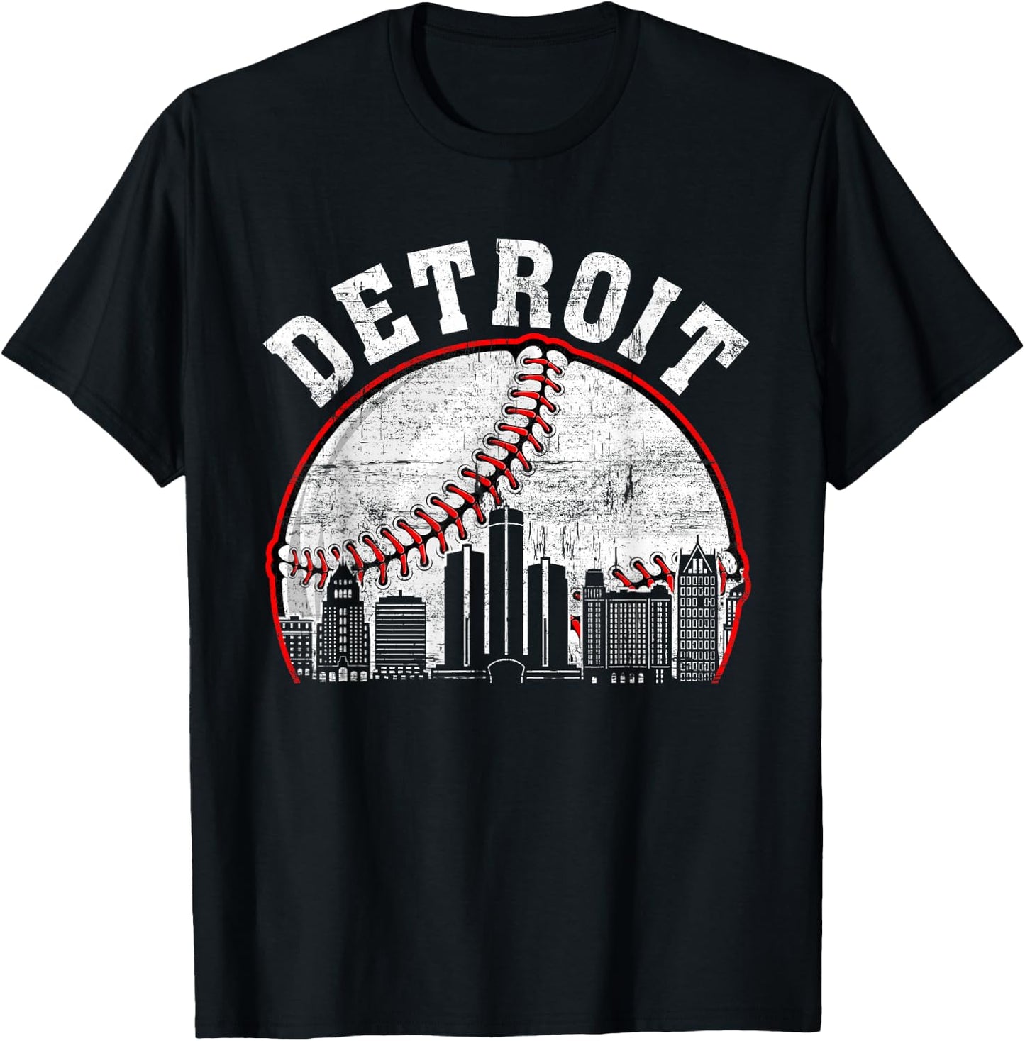 Detroit Vintage Baseball Lover Player Women T-Shirt - T-Shirt | Black