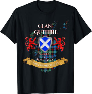 Guthrie Scottish Family Clan Middle Ages Mischief T-Shirt - T-Shirt | Black