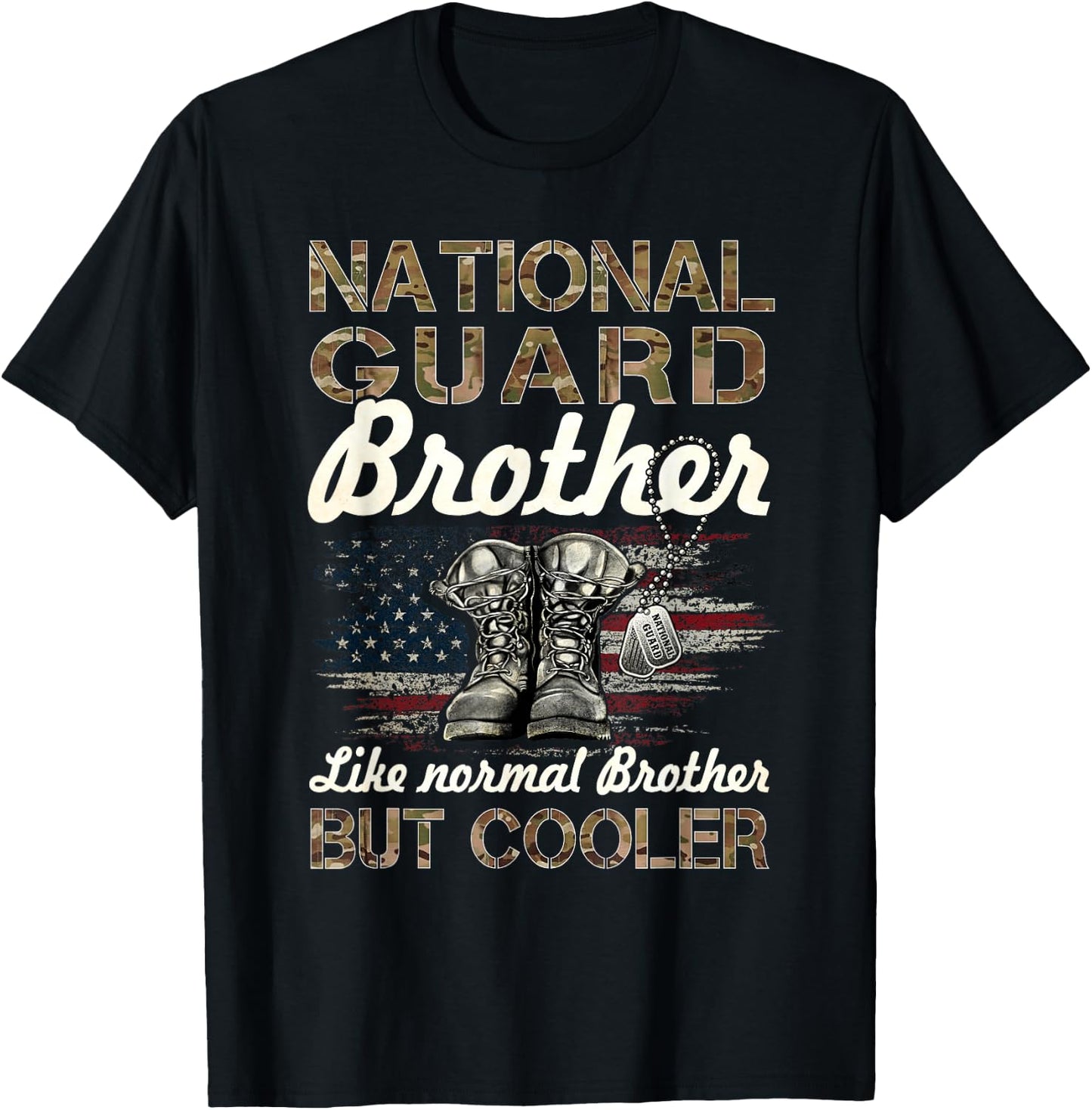 National Guard Brother Proud Brother Military Matching Gift T-Shirt - T-Shirt | Black