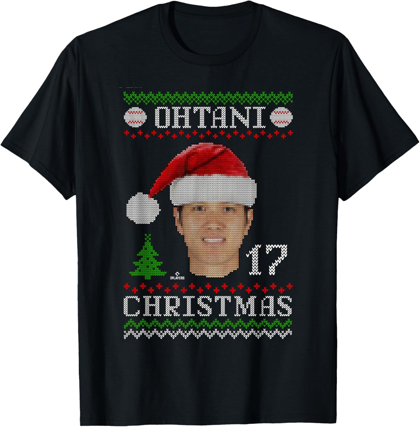 Shohei Ohtani Los Angeles Baseball Christmas Sweater MLBPA T-Shirt - T-Shirt | Black