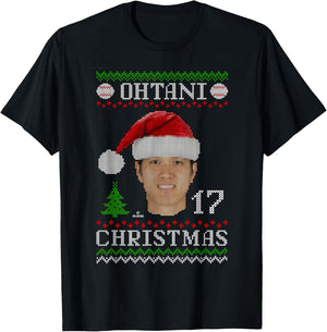 Shohei Ohtani Los Angeles Baseball Christmas Sweater MLBPA T-Shirt - T-Shirt | Black