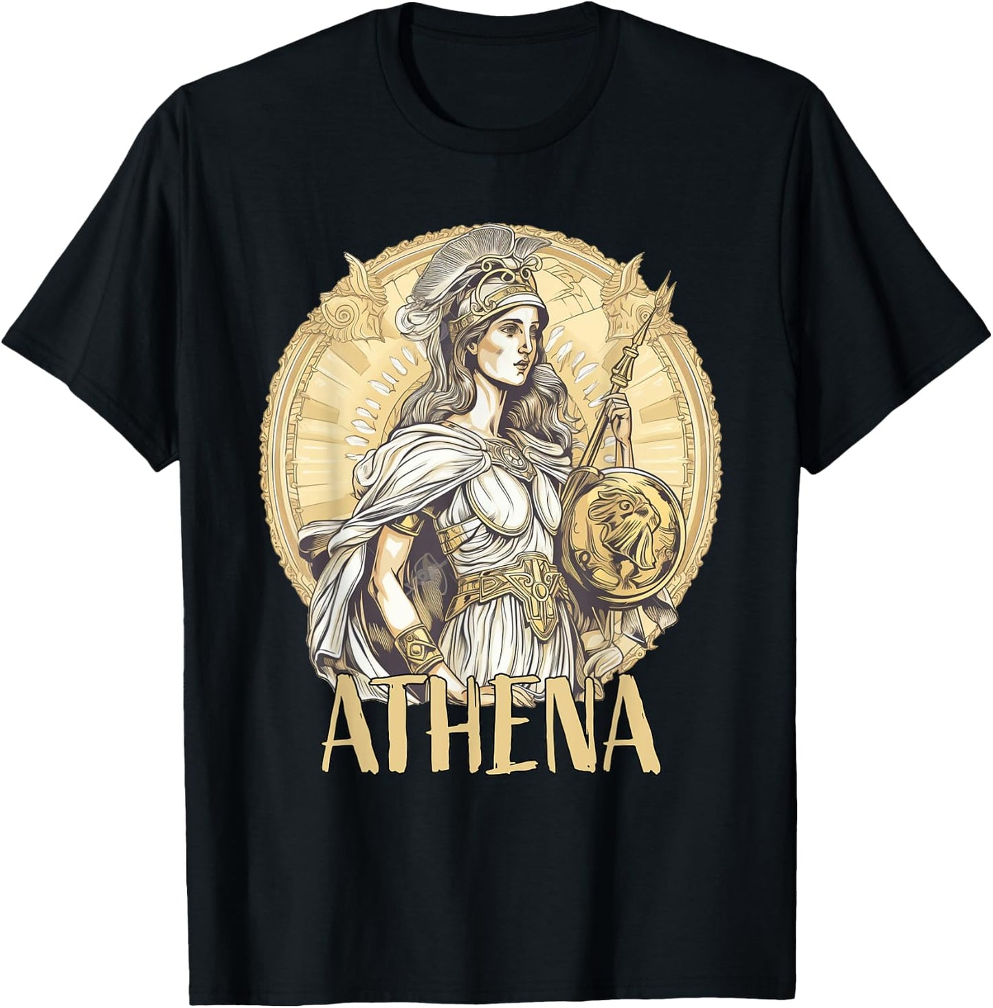 Greek Mythology: Athena the goddess of wisdom and war T-Shirt - T-Shirt | Black