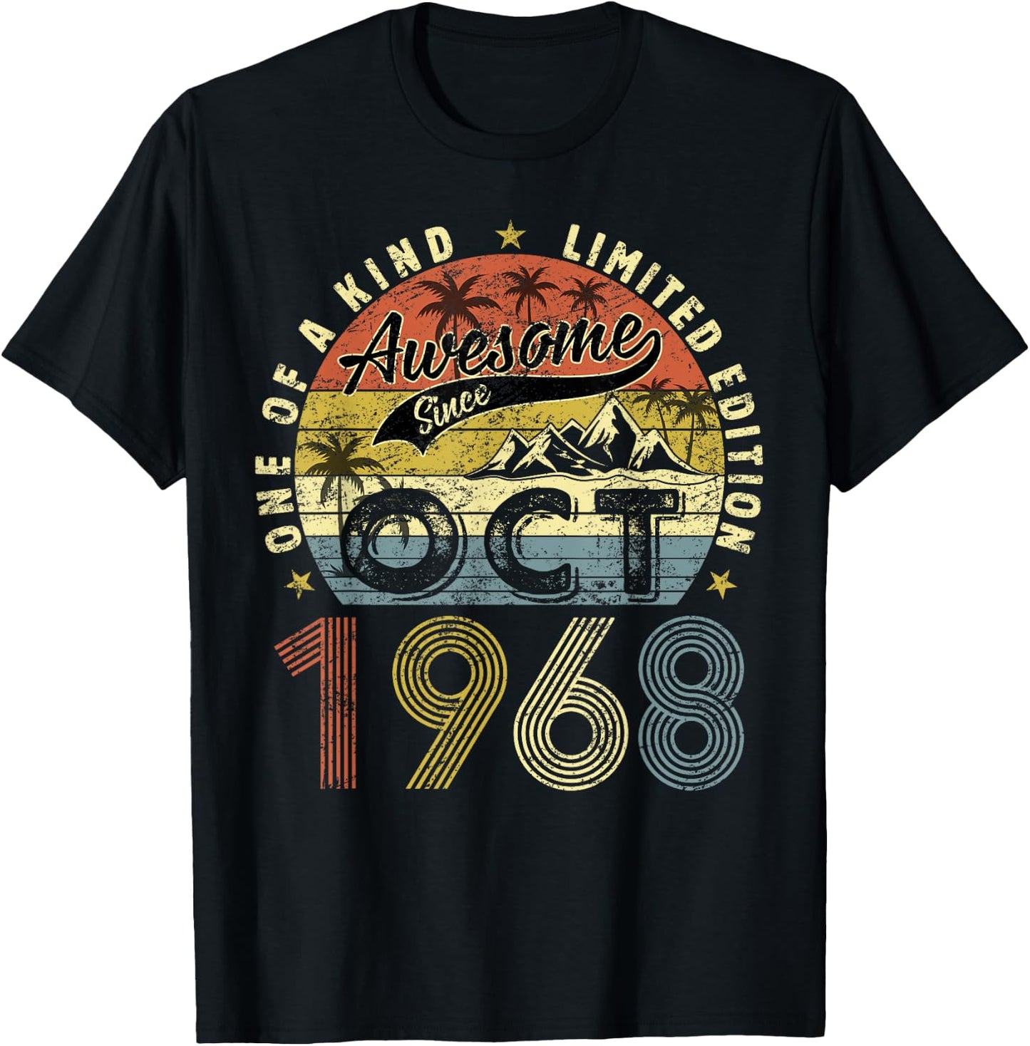 55 Yrs Old Gifts 55th Birthday Men Women Since October 1968 T-Shirt - T-Shirt | Black