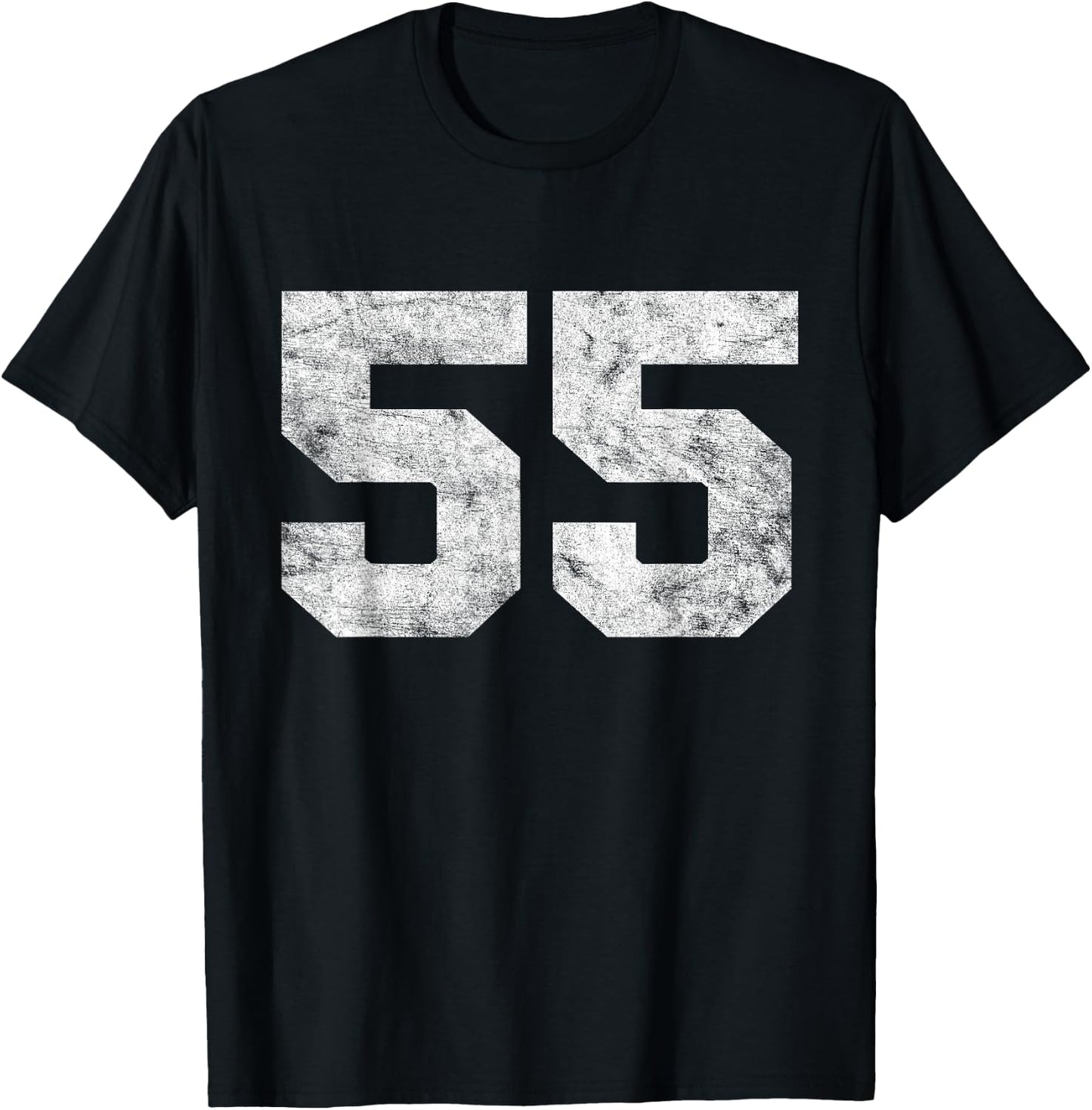 Vintage Lucky Number 55 Birthday Sports Player Team Athlete T-Shirt - T-Shirt | Black