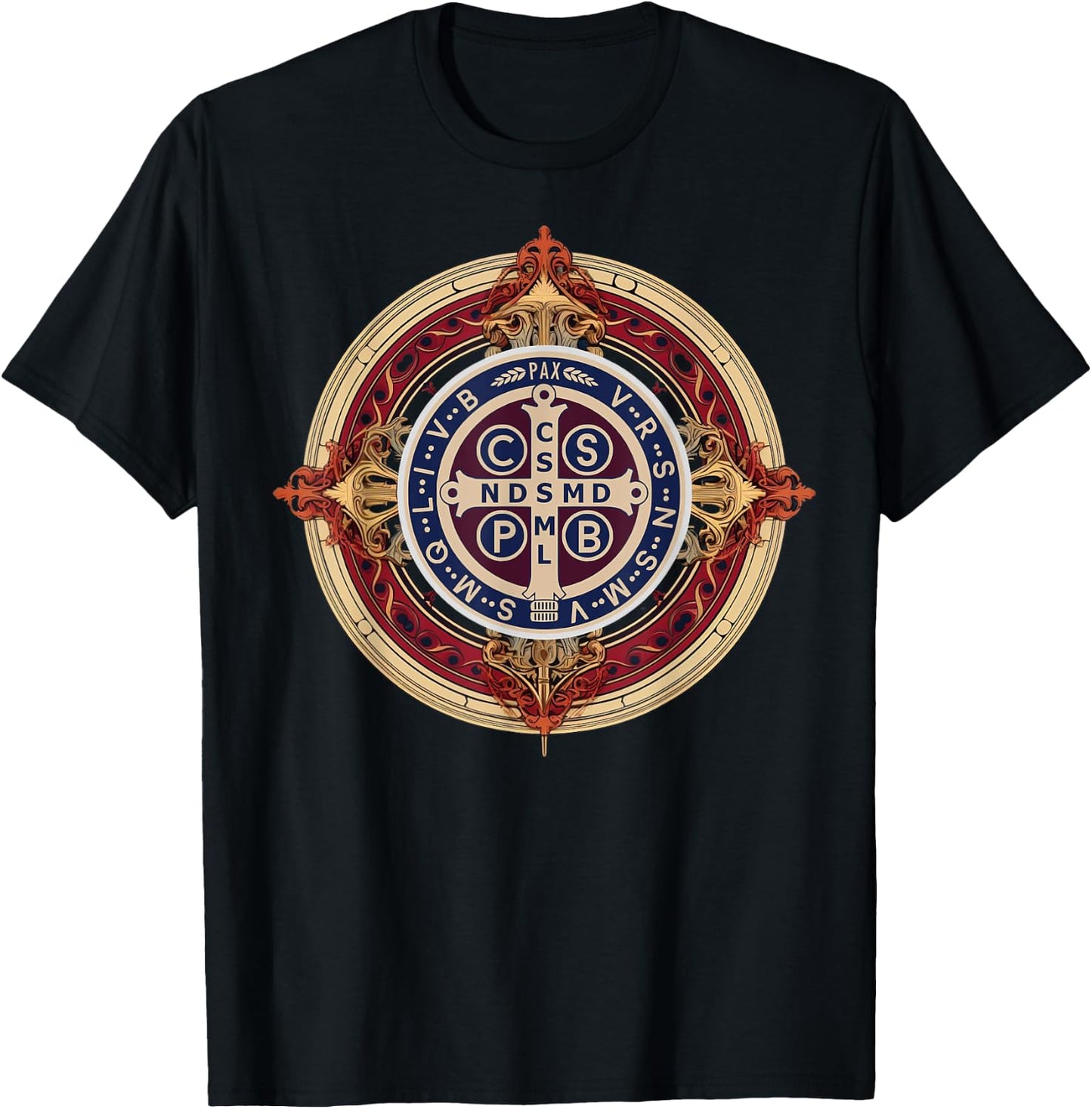 Catholic Saint Benedict Medal T-Shirt - T-Shirt | Black