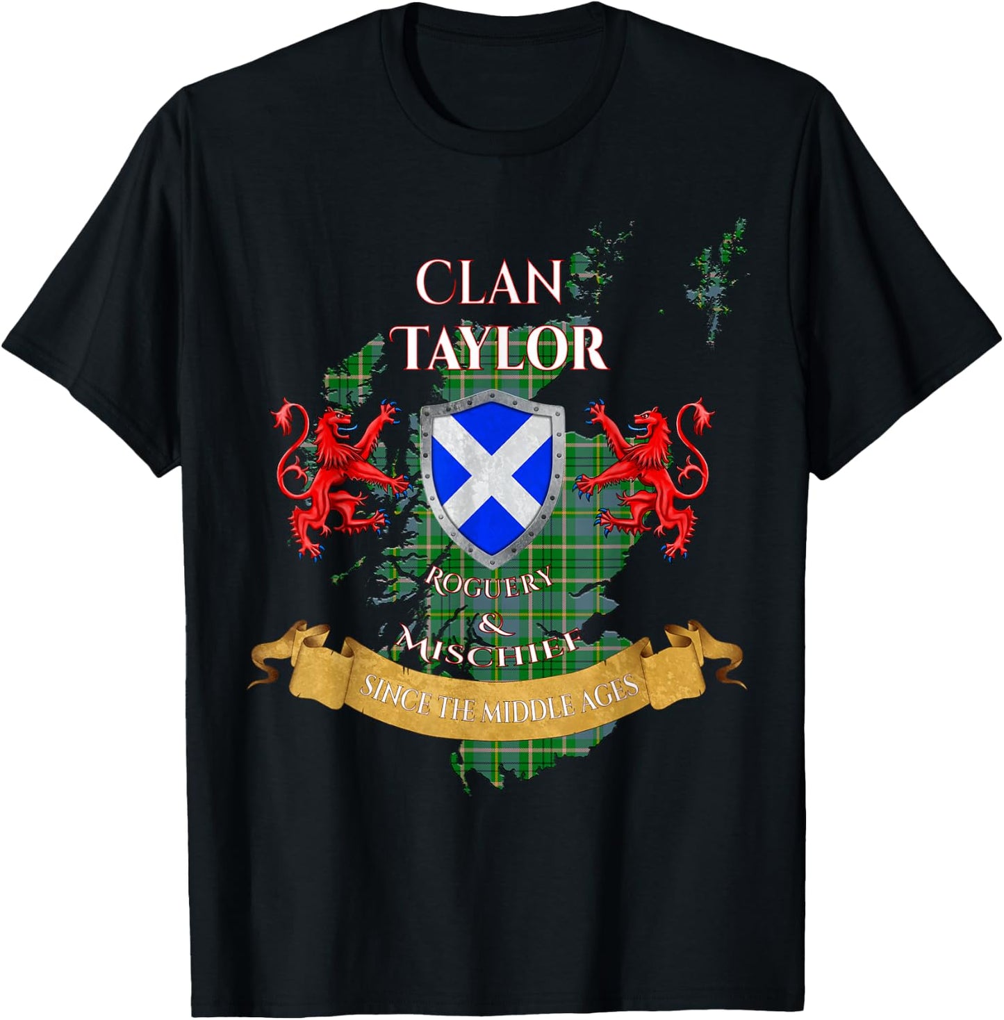 Taylor Scottish Family Clan Middle Ages Mischief T-Shirt - T-Shirt | Black