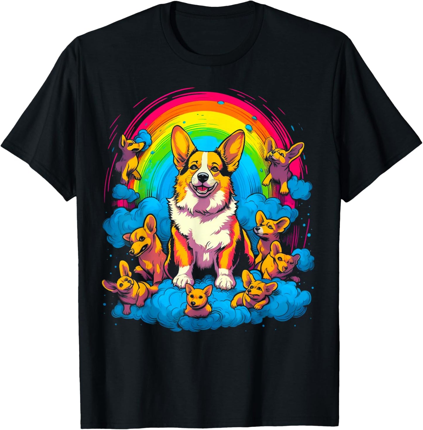 Heaven Dog Welsh Corgi T-Shirt - T-Shirt | Black