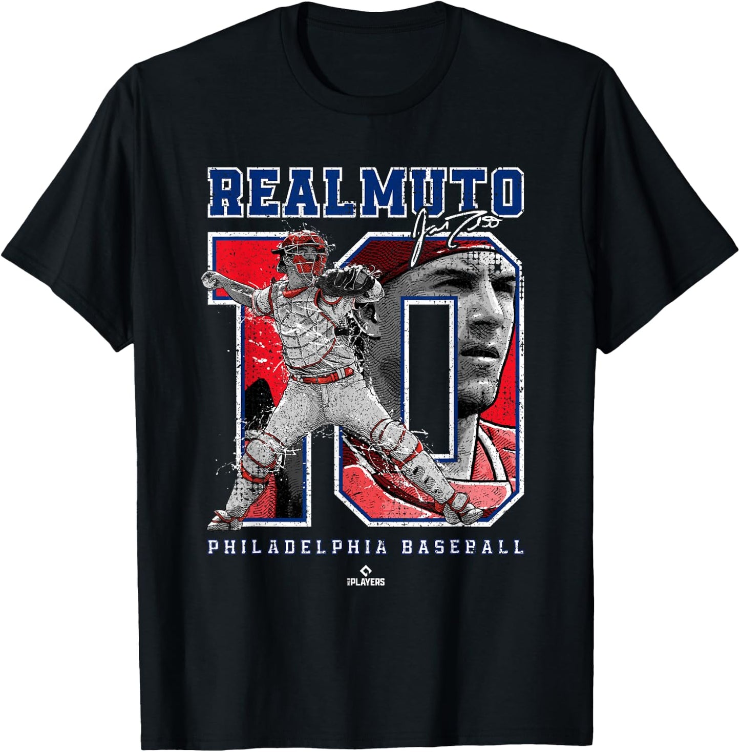 Number and Portrait JT Realmuto Philadelphia MLBPA T-Shirt - T-Shirt | Black