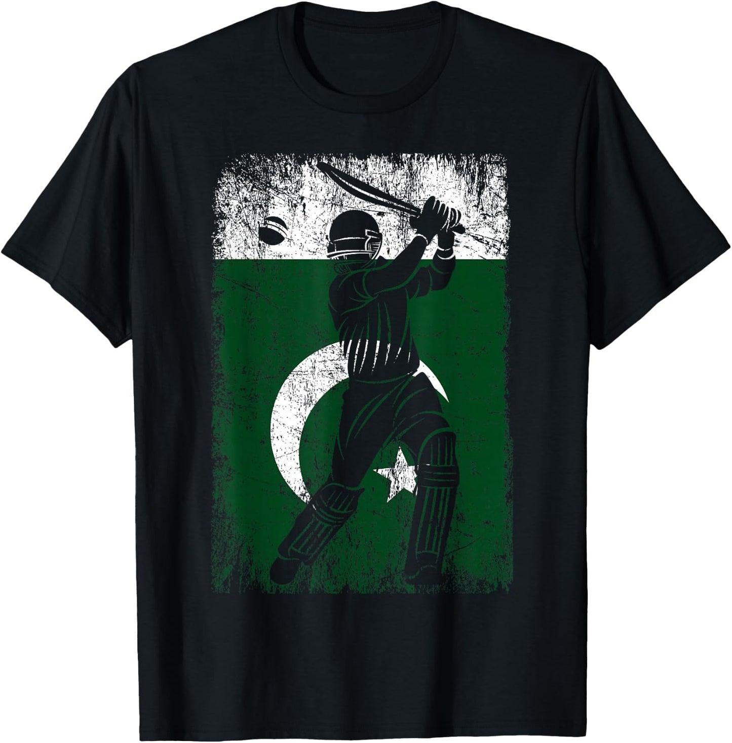 Pakistan Flag Cricket Jersey Fan Player Coach T-Shirt - T-Shirt | Black