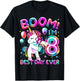 8 Years Old Flossing Unicorn Gifts 8th Birthday Girl Party T-Shirt - T-Shirt | Black