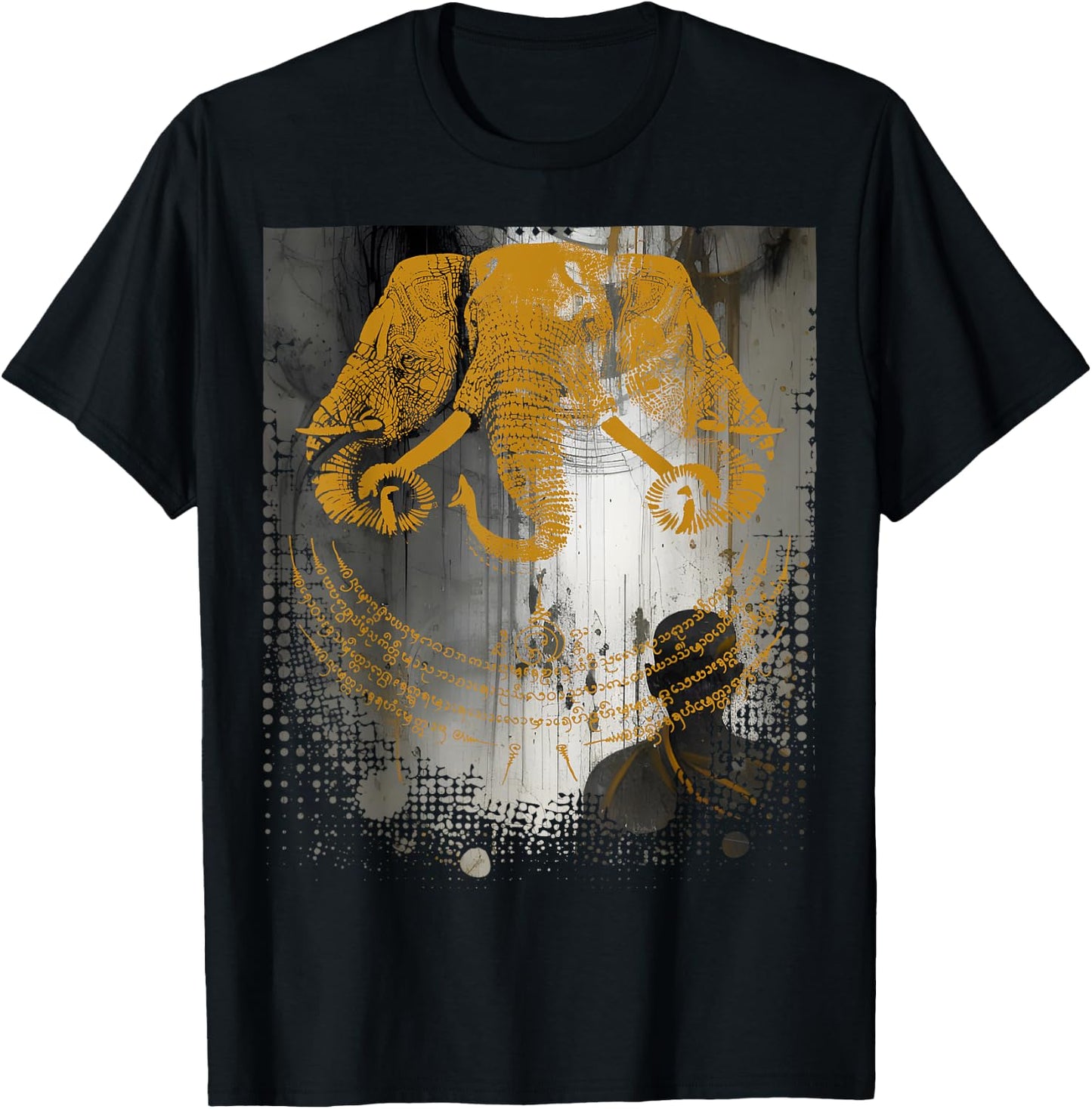 Muay Thai Buddha Asian Tattoo Lao Elephant Cultural Sak Yant T-Shirt - T-Shirt | Black