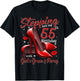 High Heels Stepping Into My 55th Birthday 55 and Fabulous T-Shirt - T-Shirt | Black