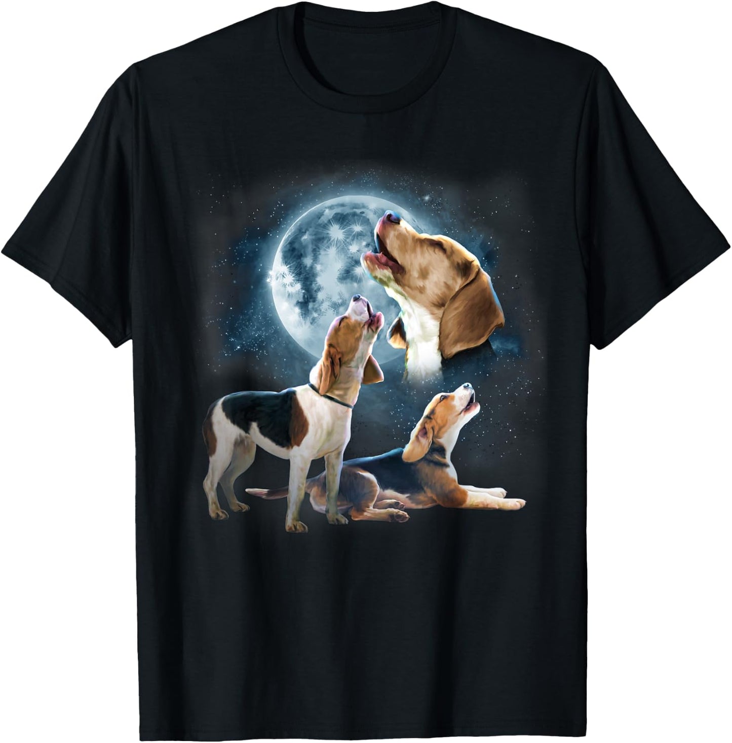 Howling at The Moon Shirt - Funny Beagle Shirt - Beagle T-Shirt - T-Shirt | Black