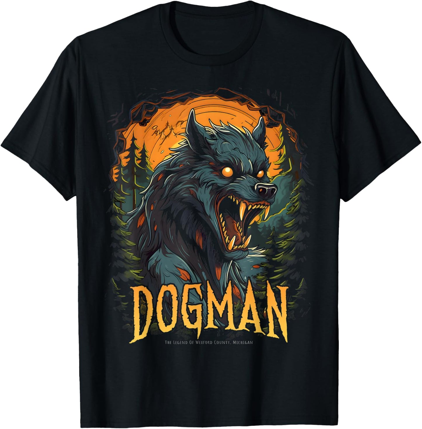 Dogman The Legend Cryptid Creature Werewolf Cryptozoology T-Shirt - T-Shirt | Black