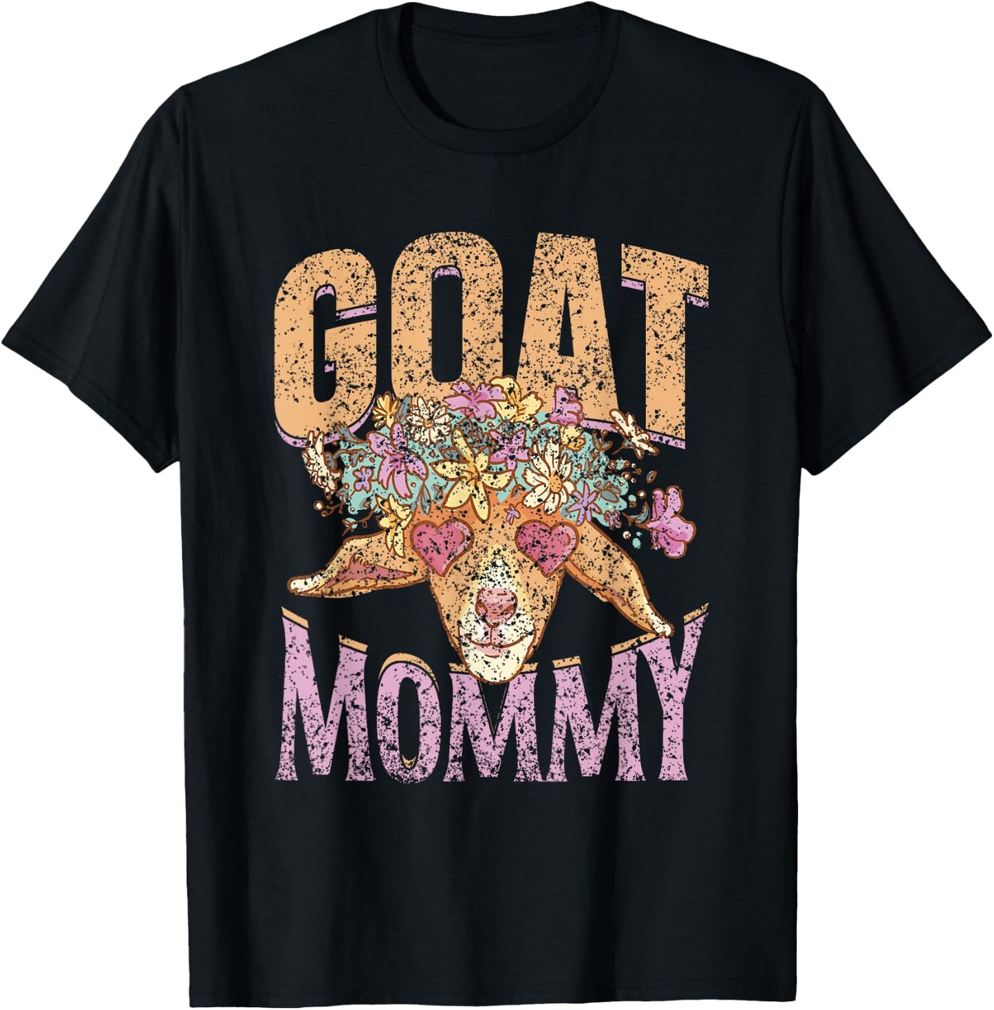Goat Mommy Owner Lover Pet Animal Goat Mom Mother Mama T-Shirt - T-Shirt | Black