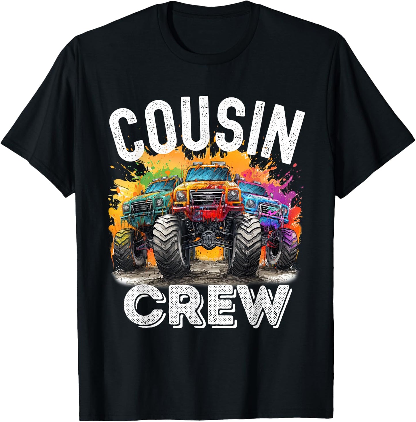 Cousin Crew Monster Truck Squad Boy Matching Family T-Shirt - T-Shirt | Black