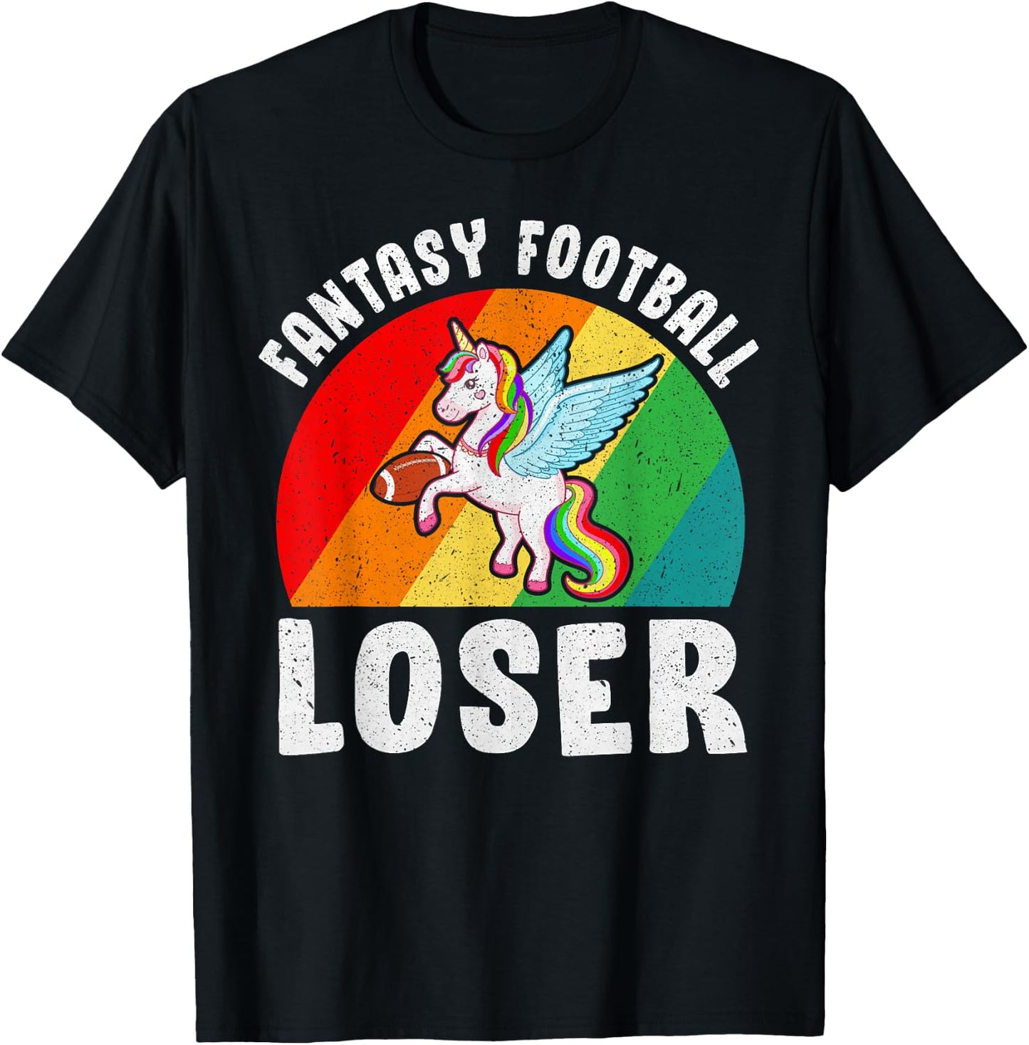 I Suck At Fantasy Football Loser Unicorn Draft Party T-Shirt - T-Shirt | Black