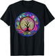Chakra Whimsical Fantasy Tree of Life T-Shirt - T-Shirt | Black