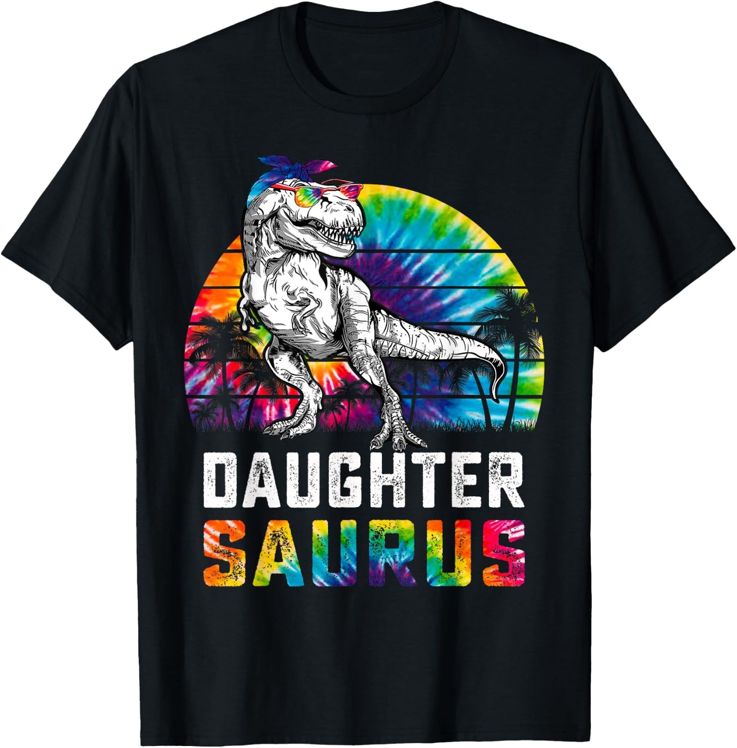 Daughtersaurus T Rex Dinosaur Daughter Saurus Family T-Shirt - T-Shirt | Black