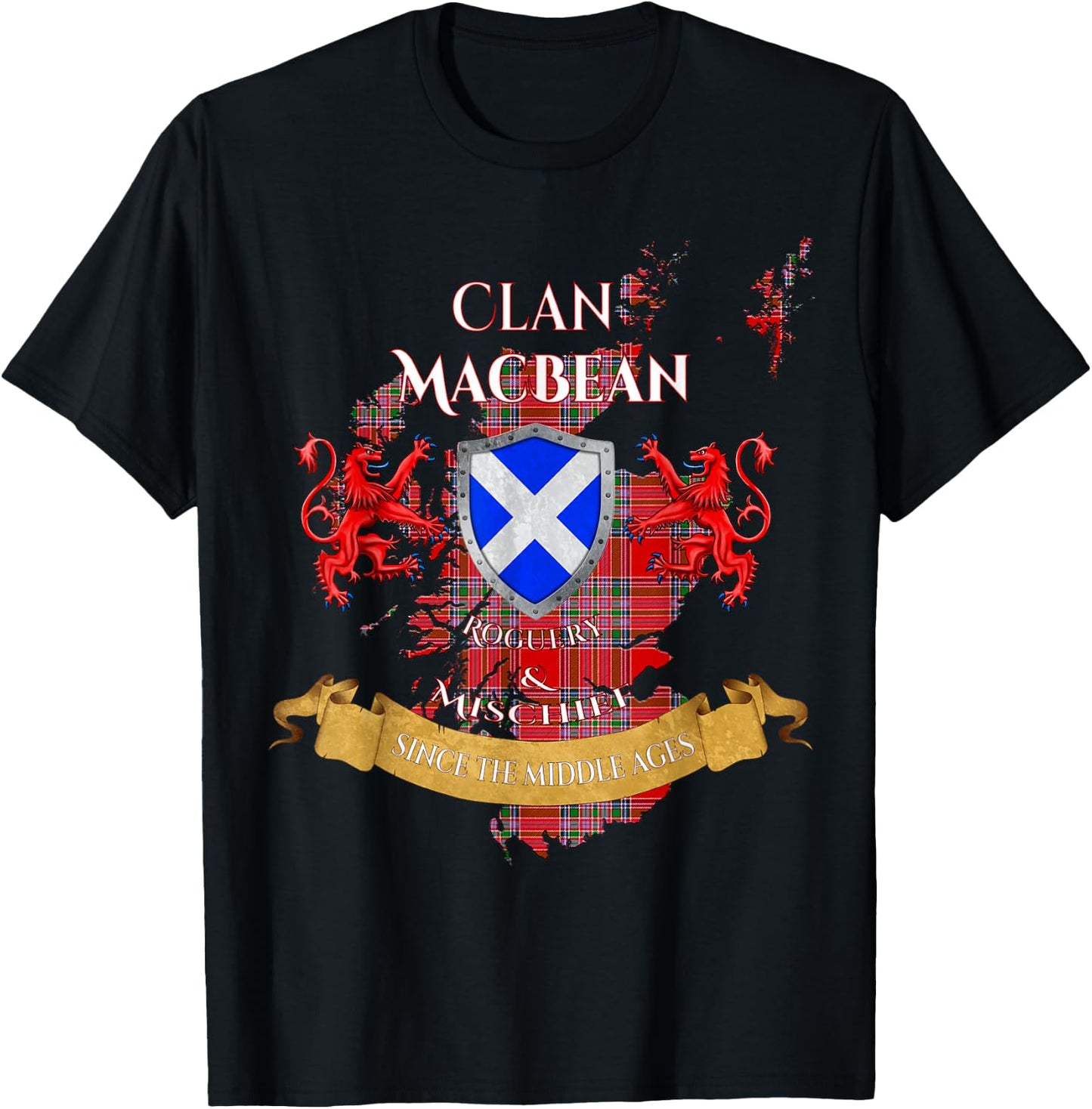 MacBean Scottish Family Clan Middle Ages Mischief T-Shirt - T-Shirt | Black
