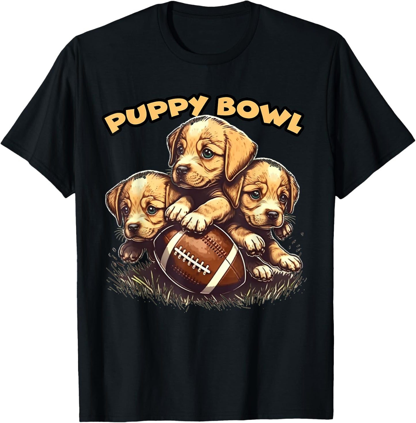 Puppy Bowl Sunday Funny Puppies Puppybowl Dog Fan T-Shirt - T-Shirt | Black