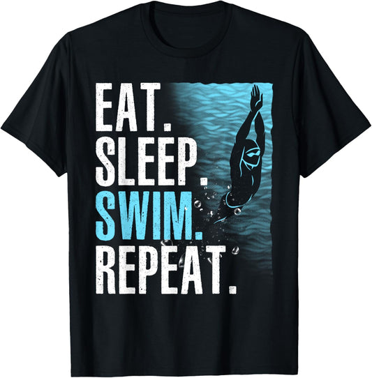 Funny Swimming Design Women Kids Swimmers Swim Team T-Shirt - T-Shirt | Black
