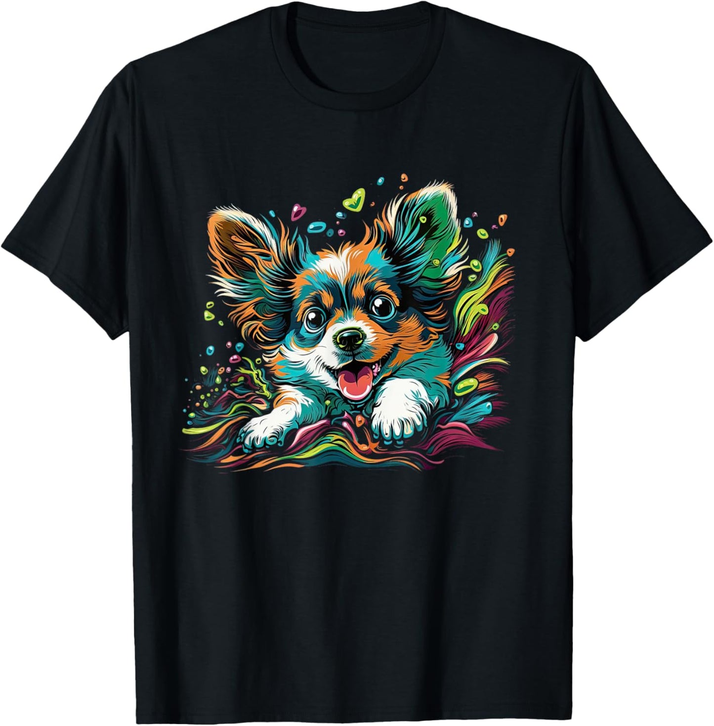 Papillon Dog Owner the cartoon of a Papillon dog Women Girls Kids T-Shirt - T-Shirt | Black