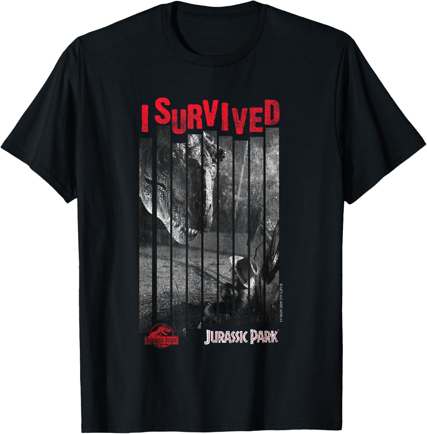 Jurassic Park T-Rex I Survived T-Shirt - T-Shirt | Black