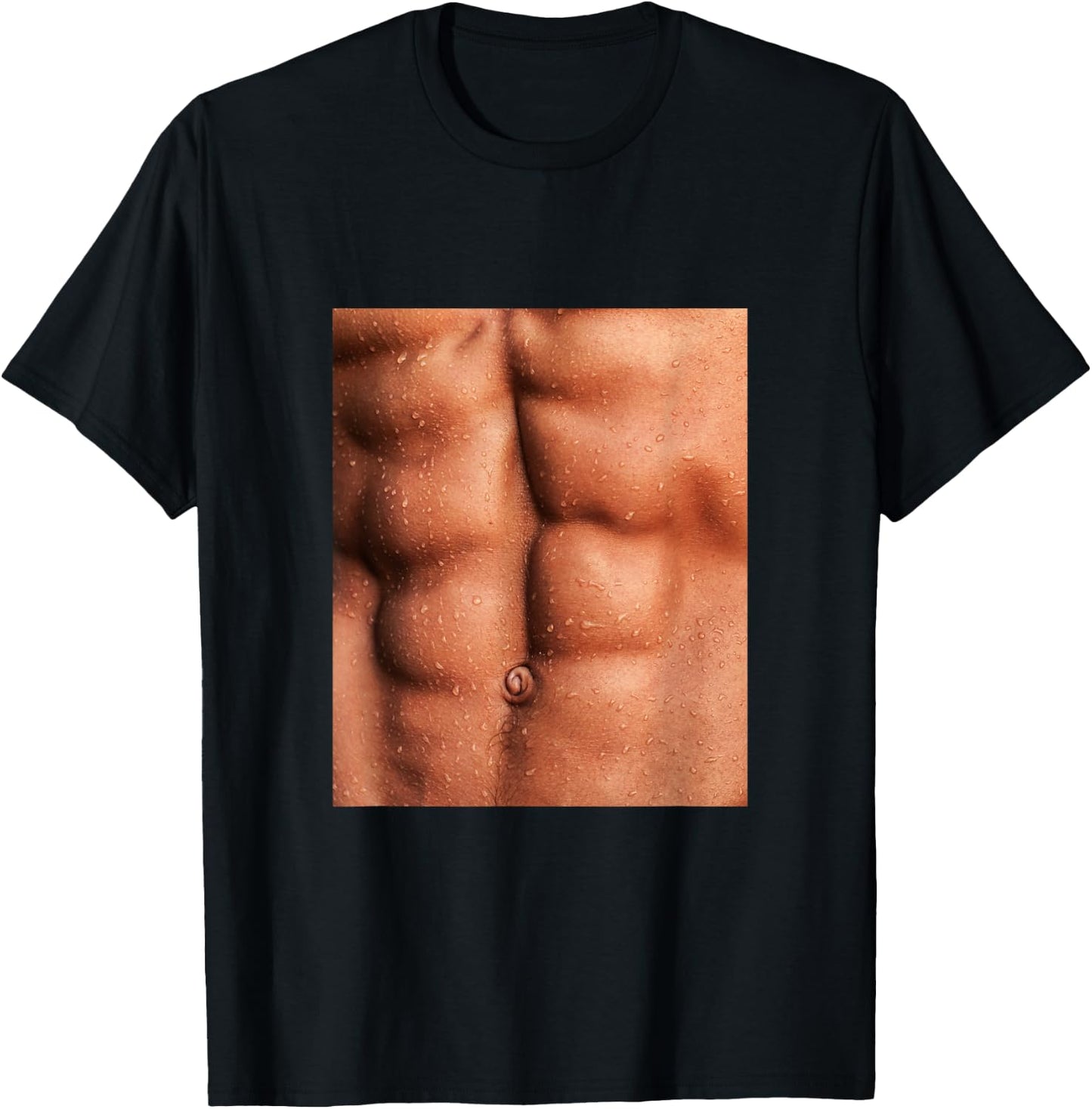 Show Off Your Fake Abs Muscular Novelty Funny T-Shirt - T-Shirt | Black