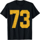 Number 73 Numbered Uniform Sports Team Jersey 73rd Birthday T-Shirt - T-Shirt | Black