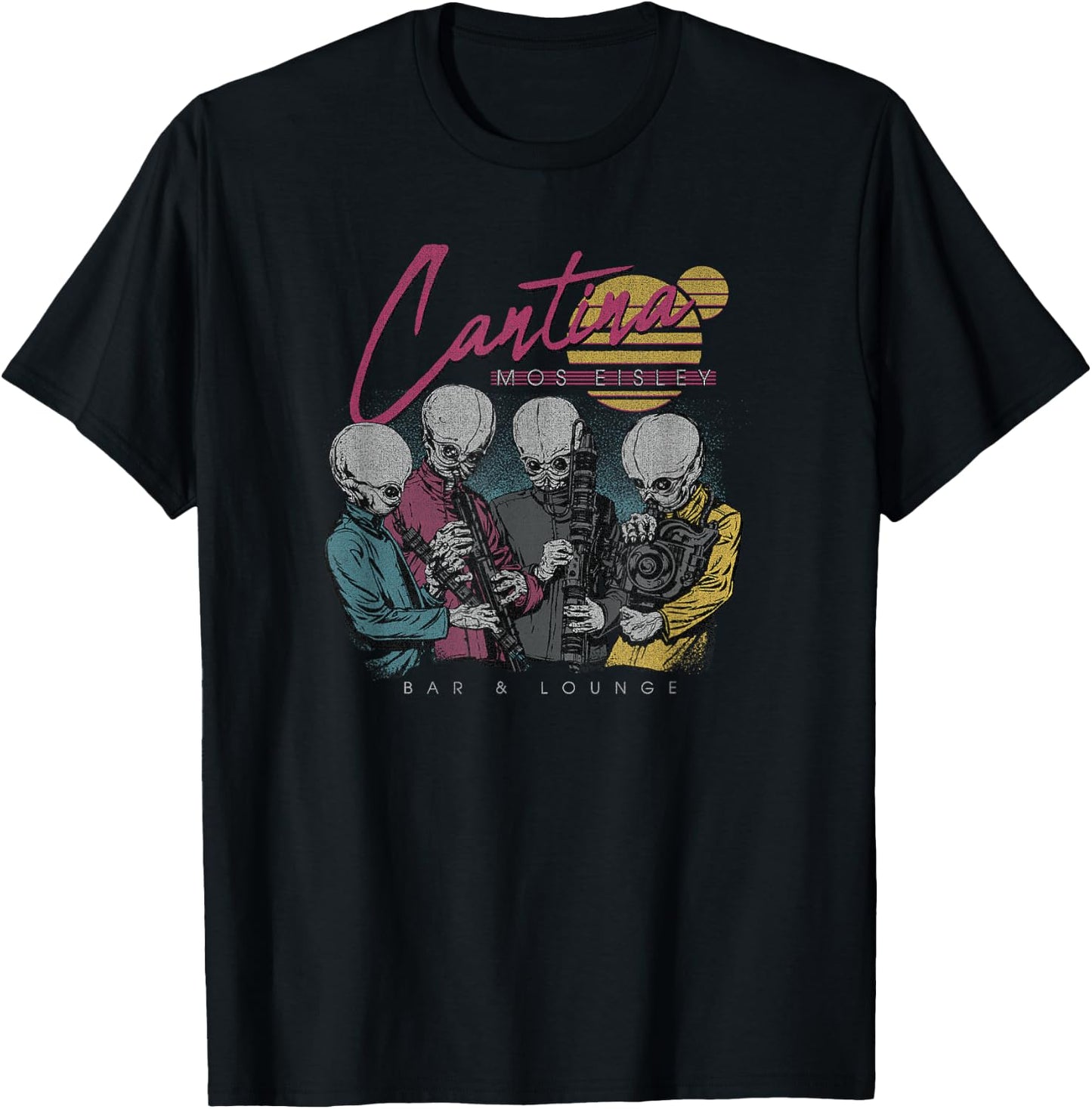 Star Wars Classic Cantina Mos Eisley Bar & Lounge Group Shot T-Shirt - T-Shirt | Black