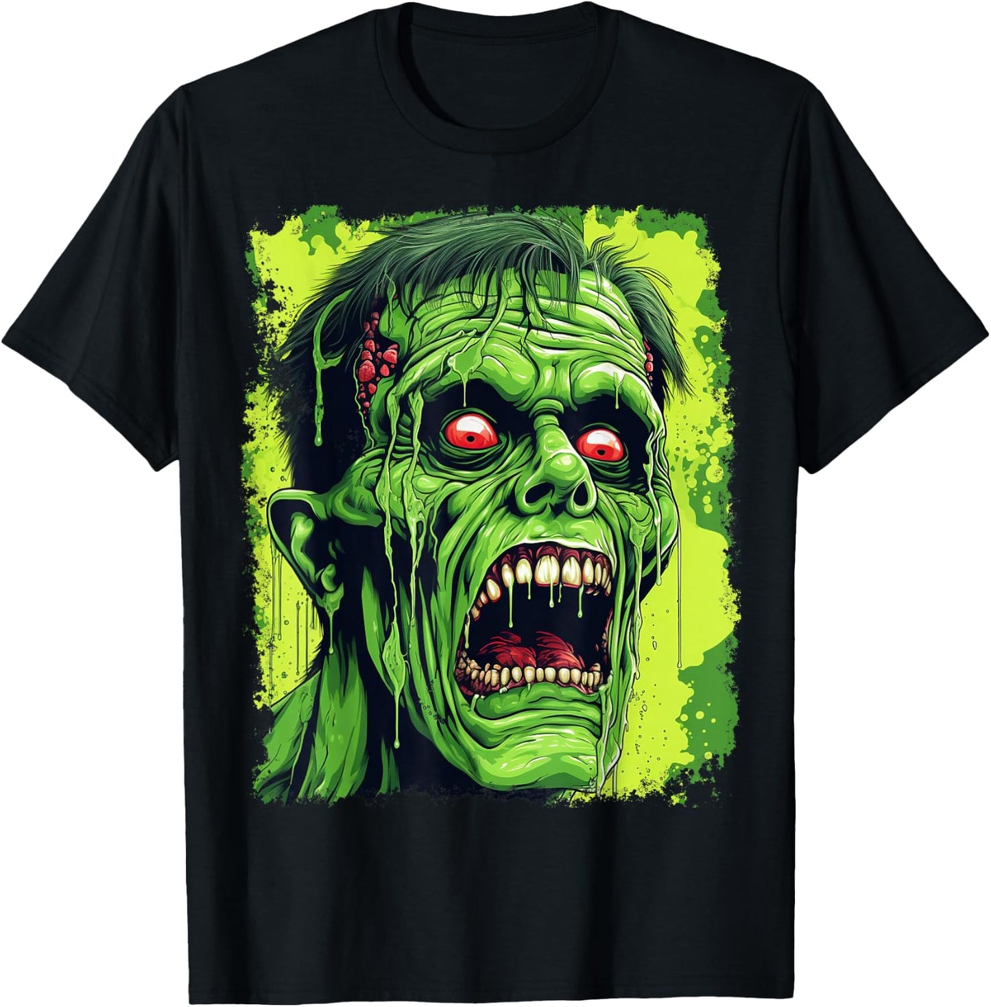 Classic Horror Green Zombie T-Shirt - T-Shirt | Black