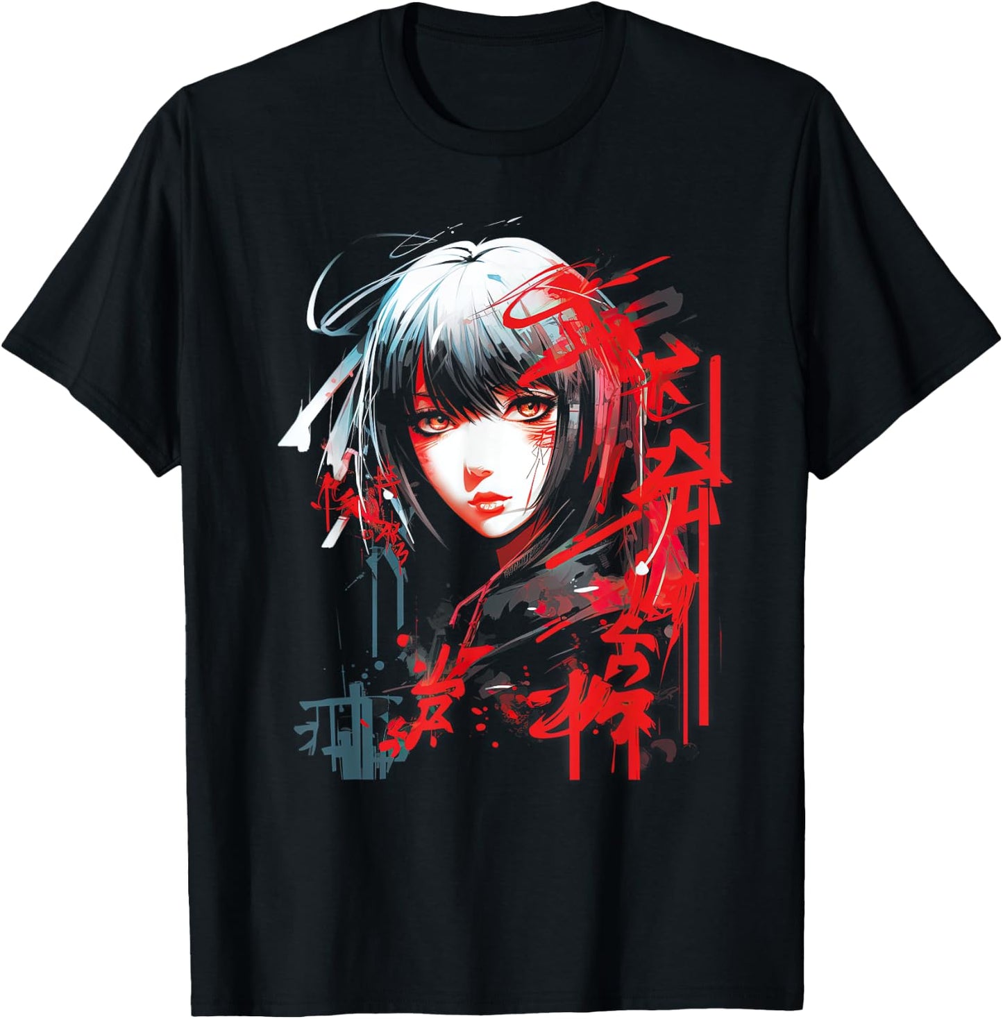 Anime Goth Girl Aesthetic Dark Pastel Edgy Manga T-Shirt - T-Shirt | Black