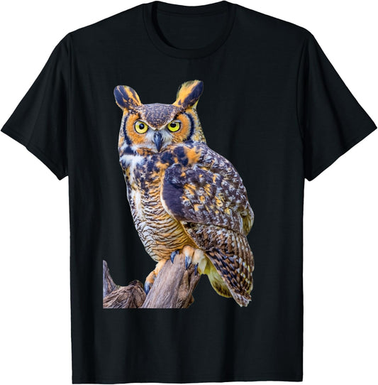 Great Horned Owl T-Shirt - T-Shirt | Black