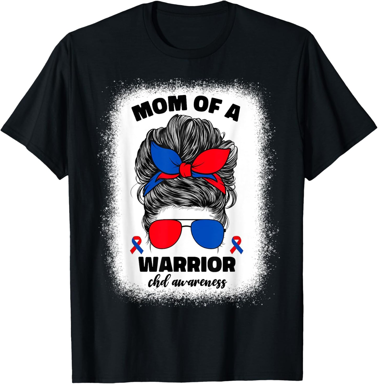 Mom of a Warrior CHD Congenital Heart Defect Awareness Women T-Shirt - T-Shirt | Black
