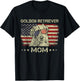 Golden Retriever Mom Dog Lovers American Flag 4th Of July Men T-Shirt - T-Shirt | Black