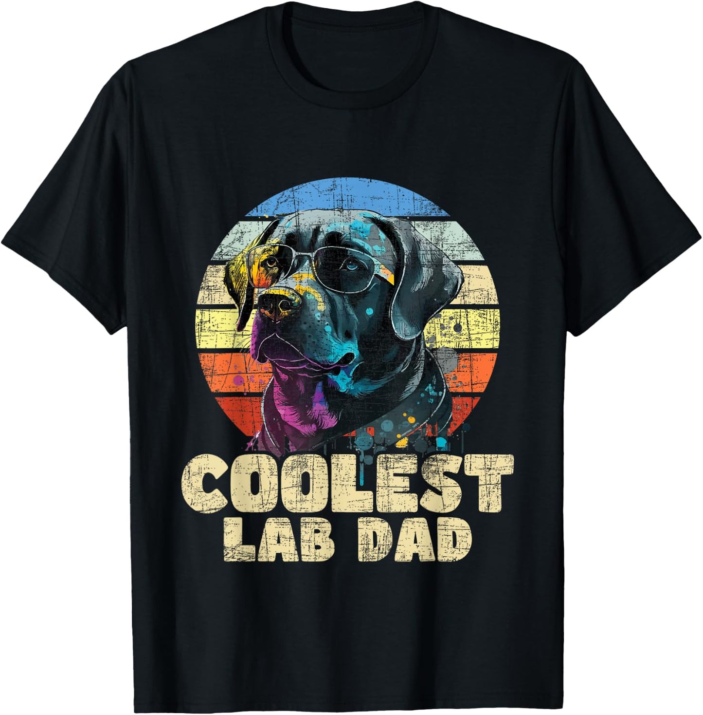 Coolest Lab Dad - Father's Day Labrador Pup Dog Owner T-Shirt - T-Shirt | Black