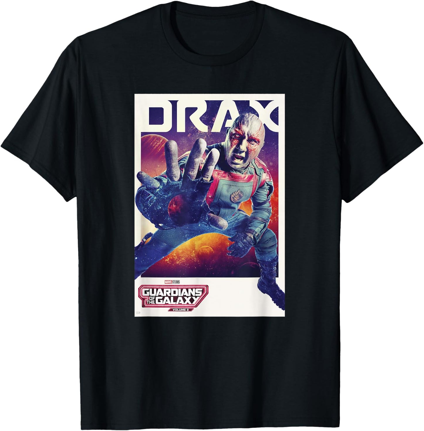 Marvel Guardians of the Galaxy Vol. 3 Drax Solo Poster T-Shirt - T-Shirt | Black