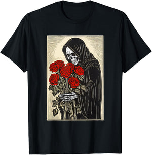 Grim Reaper Smelling The Roses T-Shirt - T-Shirt | Black