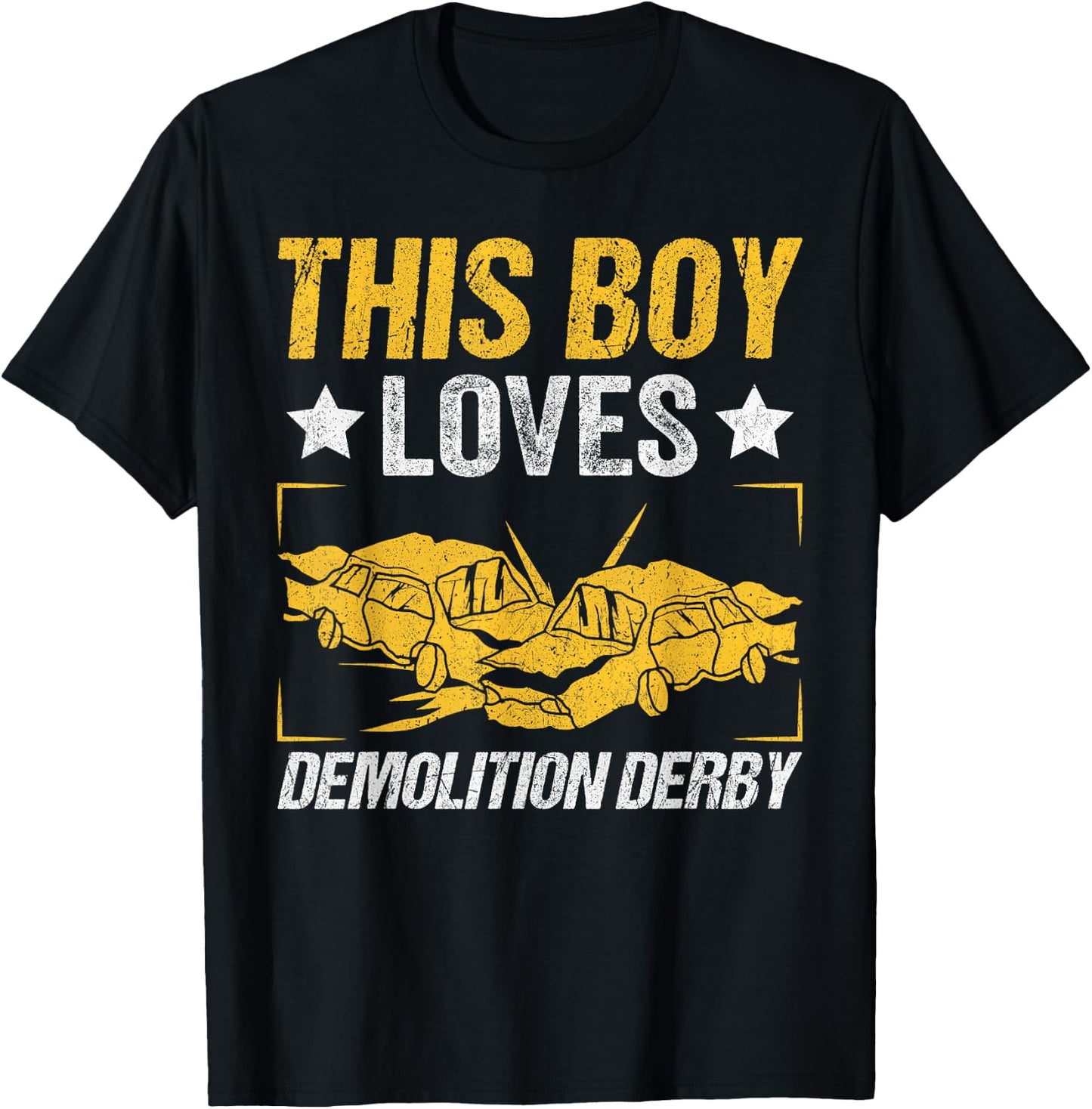 This Boy Loves Demolition Derby T-Shirt - T-Shirt | Black
