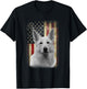 Patriotic White German Shepherd Flag American USA Dog Lover T-Shirt - T-Shirt | Black