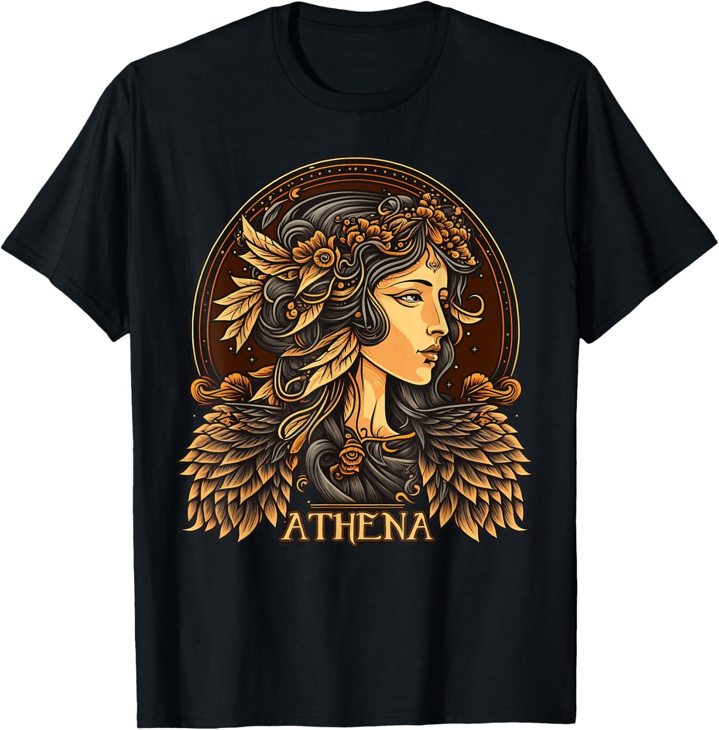 Greek Mythology Ancient Goddess Athena Olympian Deity T-Shirt - T-Shirt | Black